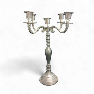 SML CANDELABRA SILVER 44cm