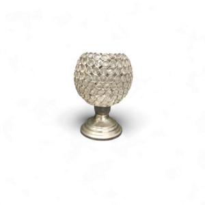 SILVER CRYSTAL BALL STAND 25cm