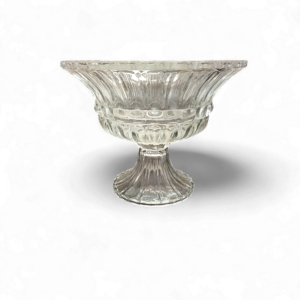 VINTAGE GLASS FOOTED BOWL 24cm