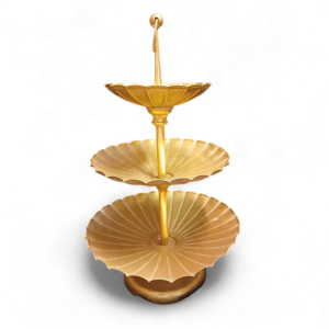 GOLD FAN CUT 3 TIER STAND 66cm