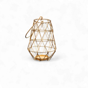 SML GEOMETRIC GOLD LANTERN 22cm