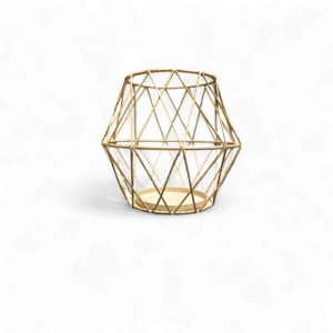 MED GEOMETRIC GOLD LANTERN 19cm