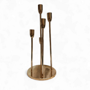 5 LEG GOLD CANDLE STICK HOLDER 45cm