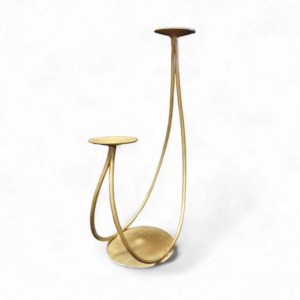GOLDEN LOOP 2 CANDLE HOLDER 60cm