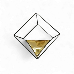 LRG BLACK AND GOLD INCLINED SQUARE 20cm