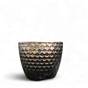 LRG METALIC HONEYCOMB VASE 18cm