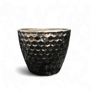 MED METALIC HONEYCOMB VASE 15cm
