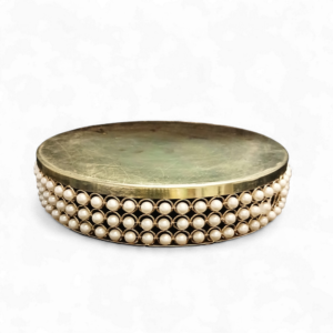 MED PEARL GOLD CAKE STAND 34cm