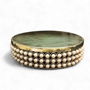 LRG PEARL GOLD CAKE STAND 39cm