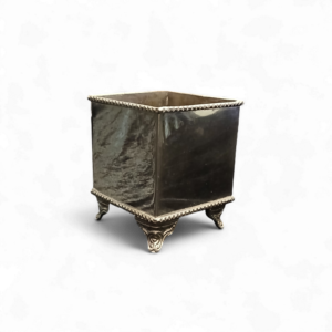 SML SILVER SQAURE VASE 13cm