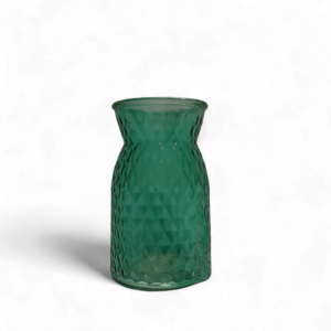 AQUA DIAMOND PATTERN VASE 18cm