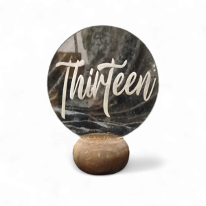 WOOD AND PERSPEX TABLE NUMBERS 1-30