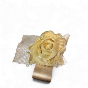 SERVETTE HOLDER BEIGE ROSE RIBBON