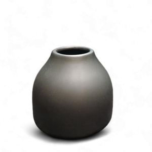 CERAMIC DOME VASE BLACK 8cm