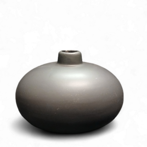 CERAMIC OVAL VASE BLACK 10cm