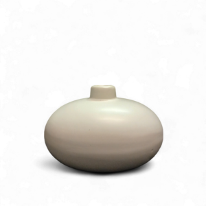 CERAMIC OVAL VASE WHITE 10cm