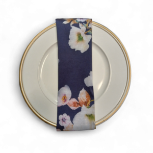 NAPKIN BLUE FLORAL SATN
