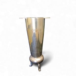 LARGE SILVER VASE WITH FEET 59cm