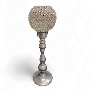 LARGE SILVER CRYSTAL BALL STAND 67cm