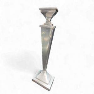MEDIUM DIAMOND SHAPE SILVER CANDLE HOLDER 39cm
