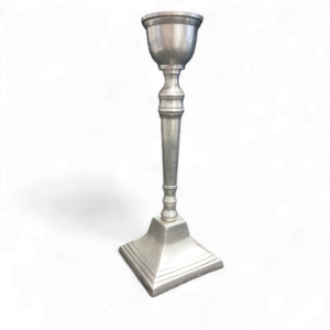 MED SILVER CANDLE STICK HOLDER 40cm