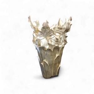 SILVER LILLY DETAIL VASE 44cm