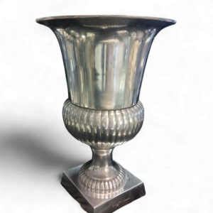 LARGE SILVER FLOWER URN 45cm