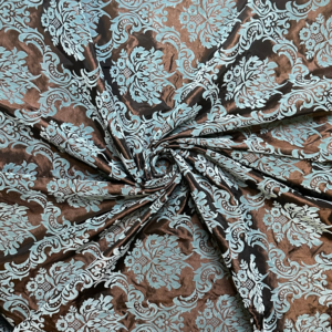 TABLE CLOTH BROWN & TURQUISE 260x146cm
