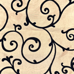 TABLE RUNNER GOLD & BLACK SWIRL 160x30cm
