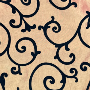 TABLE RUNNER BRONZE & BLACK SWIRL 166x30cm
