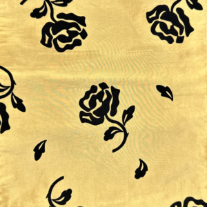 TABLE RUNNER GOLD WITH BLACK ROSES 180x30cm