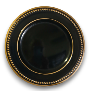 BLACK WITH DISTINCTIVE GOLD EDGING