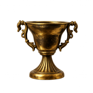 VINTAGE GOLD VASE WITH HANDLES
